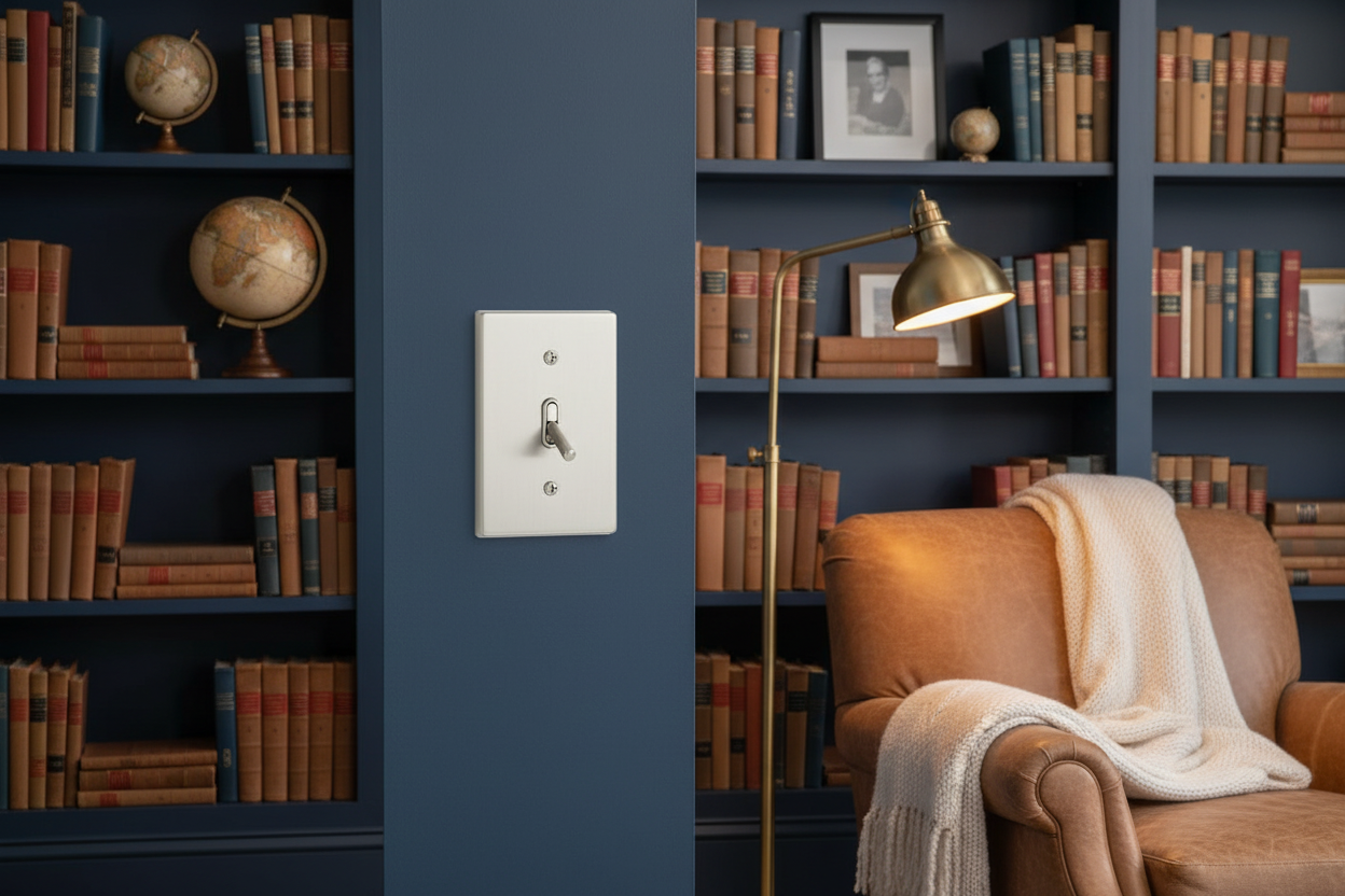 Brushed Nickel Toggle Switch - Library Lifestyle