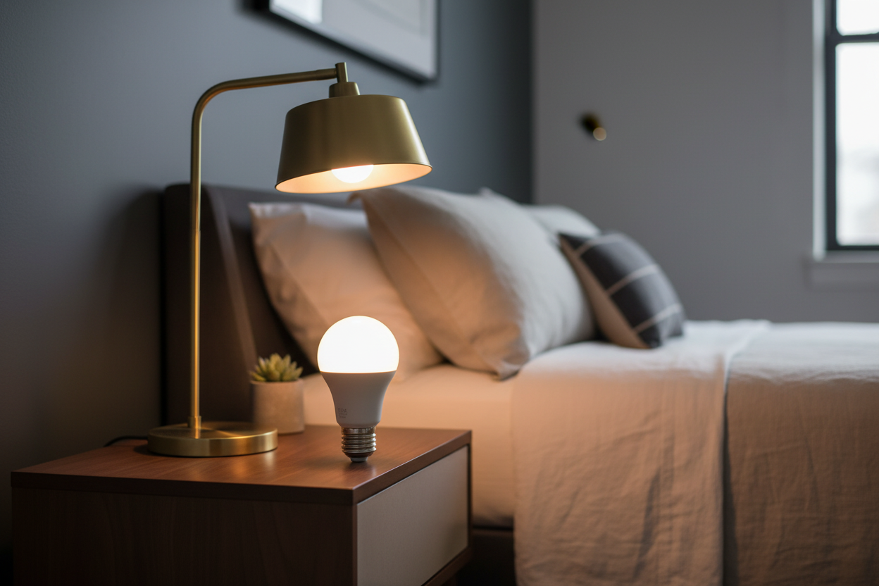 LED A19 Warm White - Bedroom Lifestyle