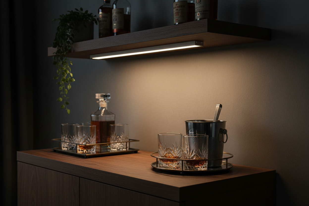 LED Under Cabinet Light Bar - Home Bar Lifestyle
